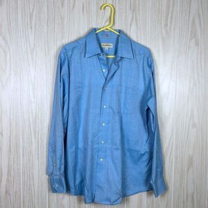 Tommy Bahama Men's Long Sleeve Island Blue Button Down Dress Shirt, 16 (34-35)